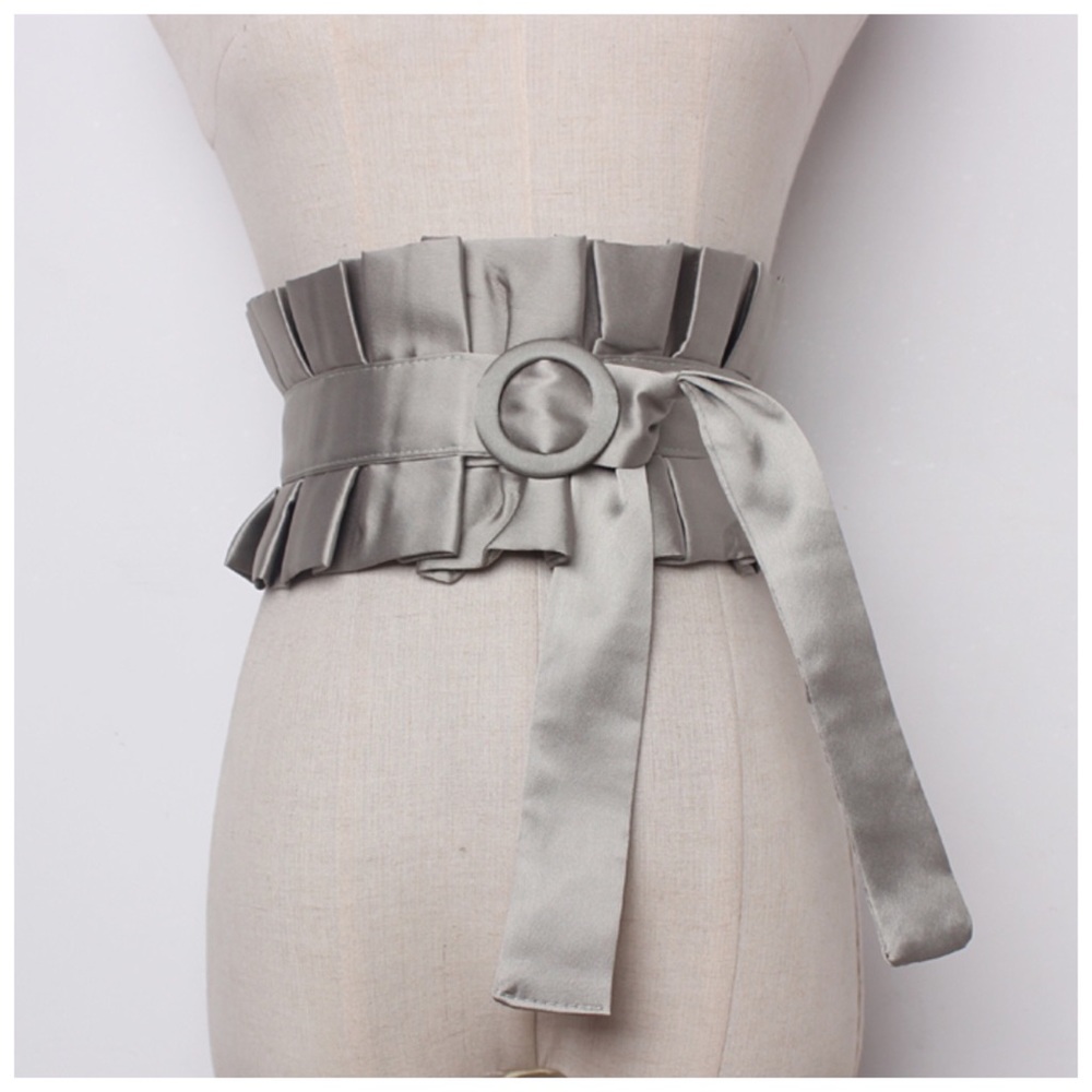 Handmade Pleated Satin Belt - Picture 7 of 10